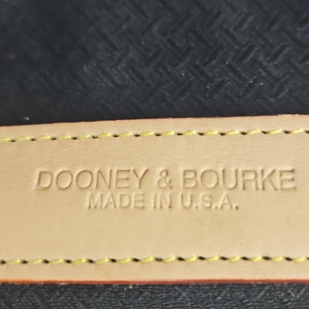 Dooney & Burke Vintage 80s Satchel Blue Canvas and Tan Leather Loved but GUC